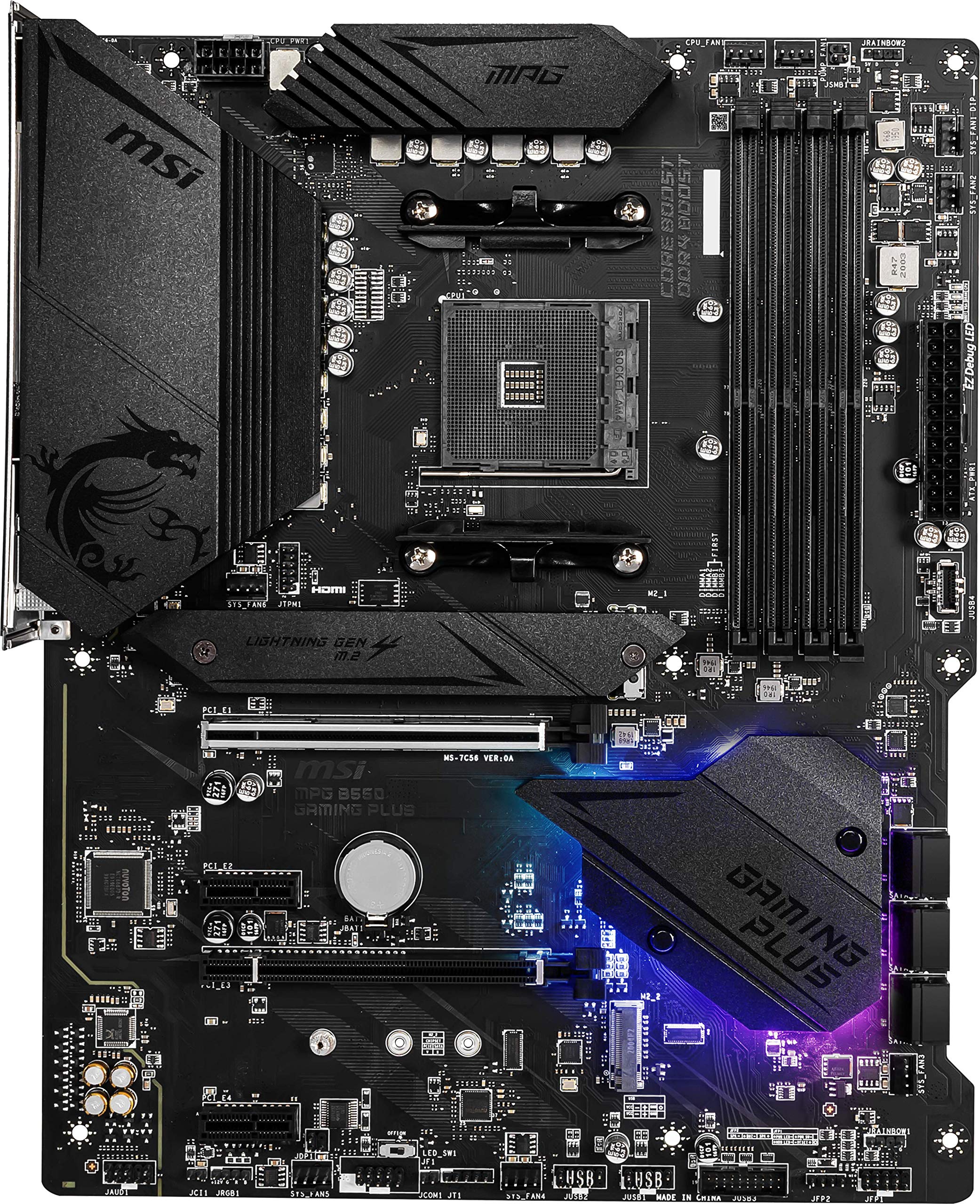 Msi Mpg B550 Gaming Plus Gaming Motherboard (Amd Am4, Ddr4, Pcie 4.0, Sata 6Gb/S, M.2, Usb 3.2 Gen 2, Hdmi/Dp, Atx)